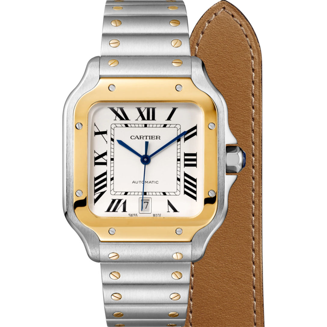 Santos de Cartier watch Large - Interchangeable - Yellow Gold