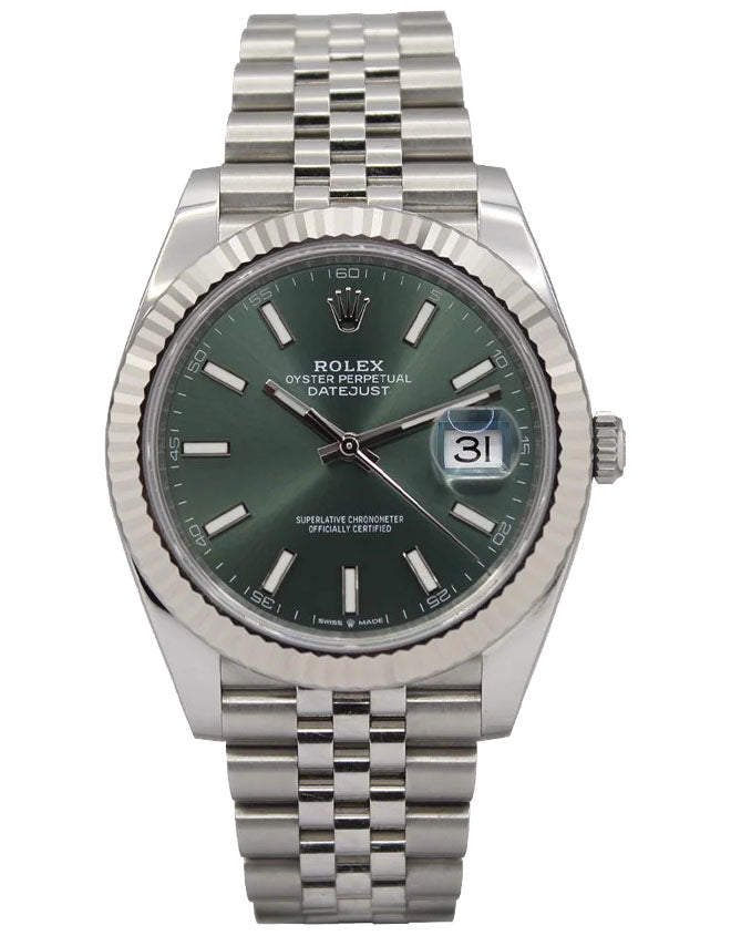 Rolex Date Just 41 Mint Green Dial 126334