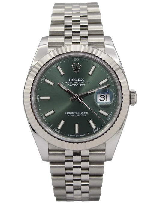 Rolex Date Just 41 Mint Green Dial 126334