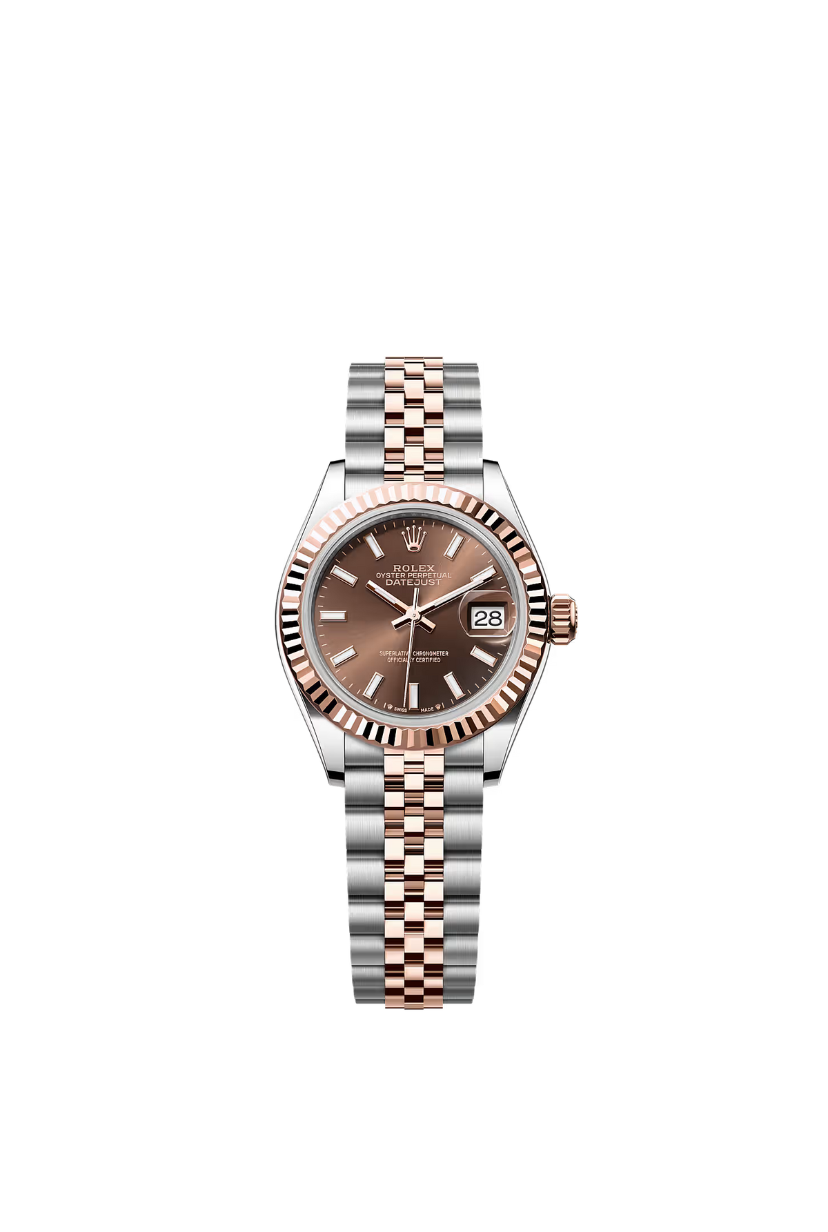 Rolex Lady-Datejust, 28mm, Steel and Rose, Chocolate Dial Ref: 279171