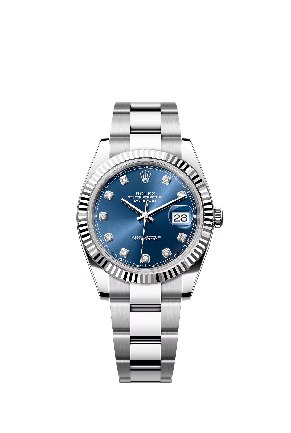 Rolex Datejust 41mm, Steel, Oyster, Blue Diamond Dial Ref: 126334