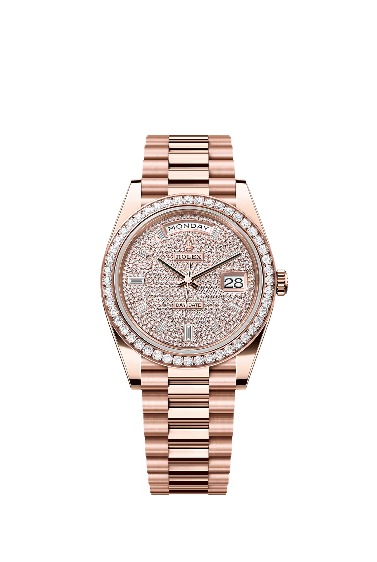 Rolex Day-Date 40mm, Rose Gold, Diamond Dial, Diamond Bezel Ref: 228345RBR