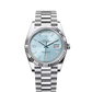 Rolex Day-Date 40 Platinum Ice Blue Baguette Dial