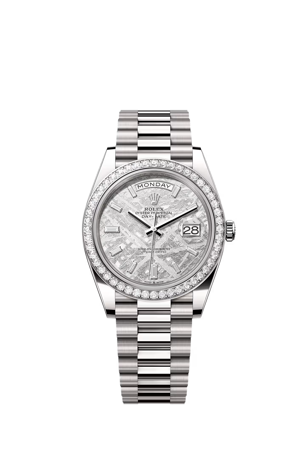 Rolex Day-Date 40mm, White Gold, Meteorite, Diamond Ref: 228349RBR