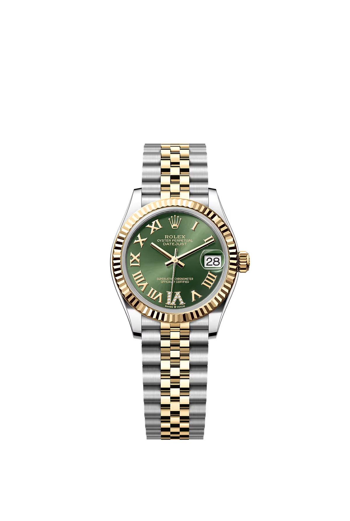 Rolex Datejust 31mm, Steel and Yellow Gold, Green Dial Ref: 278273