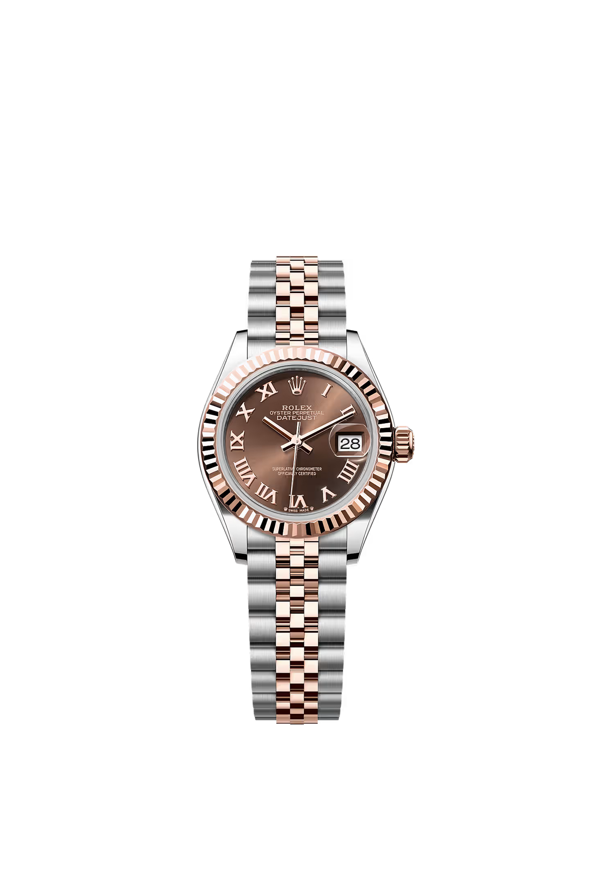 Rolex Lady-Datejust, 28mm, Steel and Rose, Chocolate Dial Ref: 279171